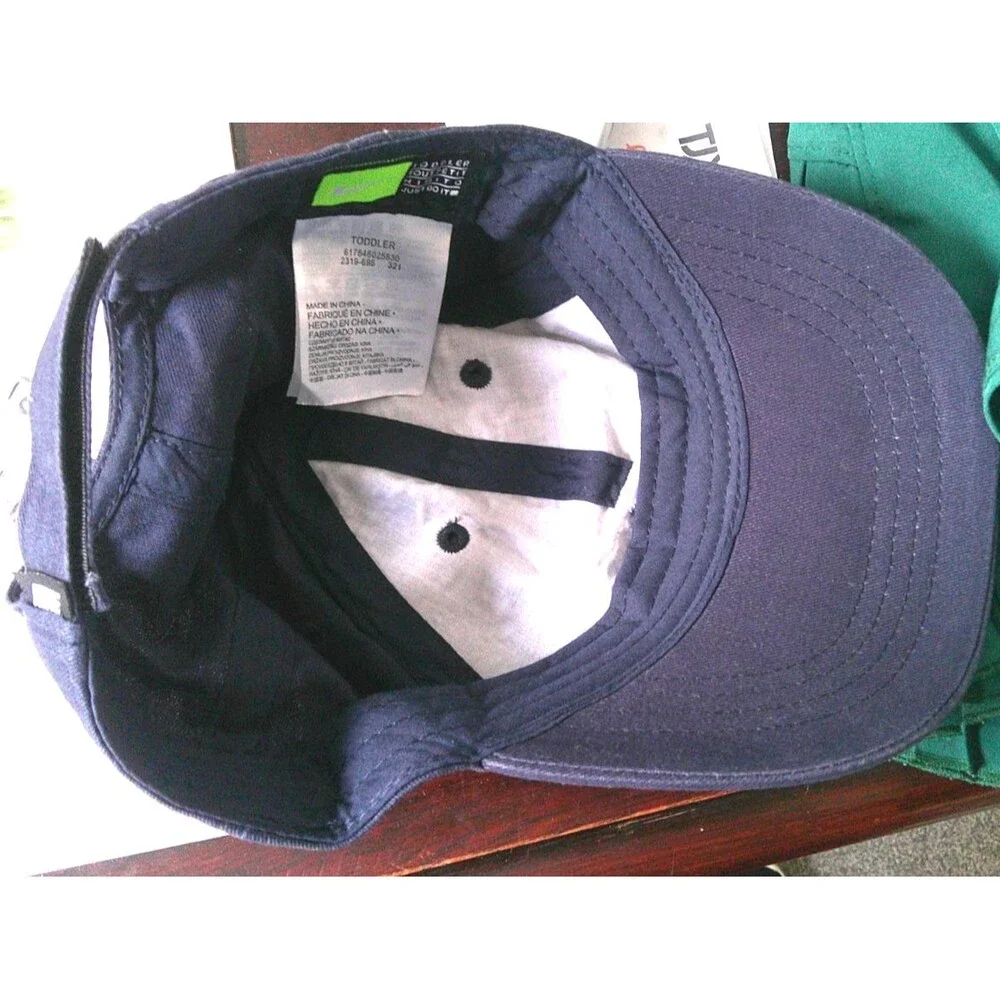Nike Navy Swoosh Twill Baseball Cap Hat Adjustable Back Toddler Size Excellent